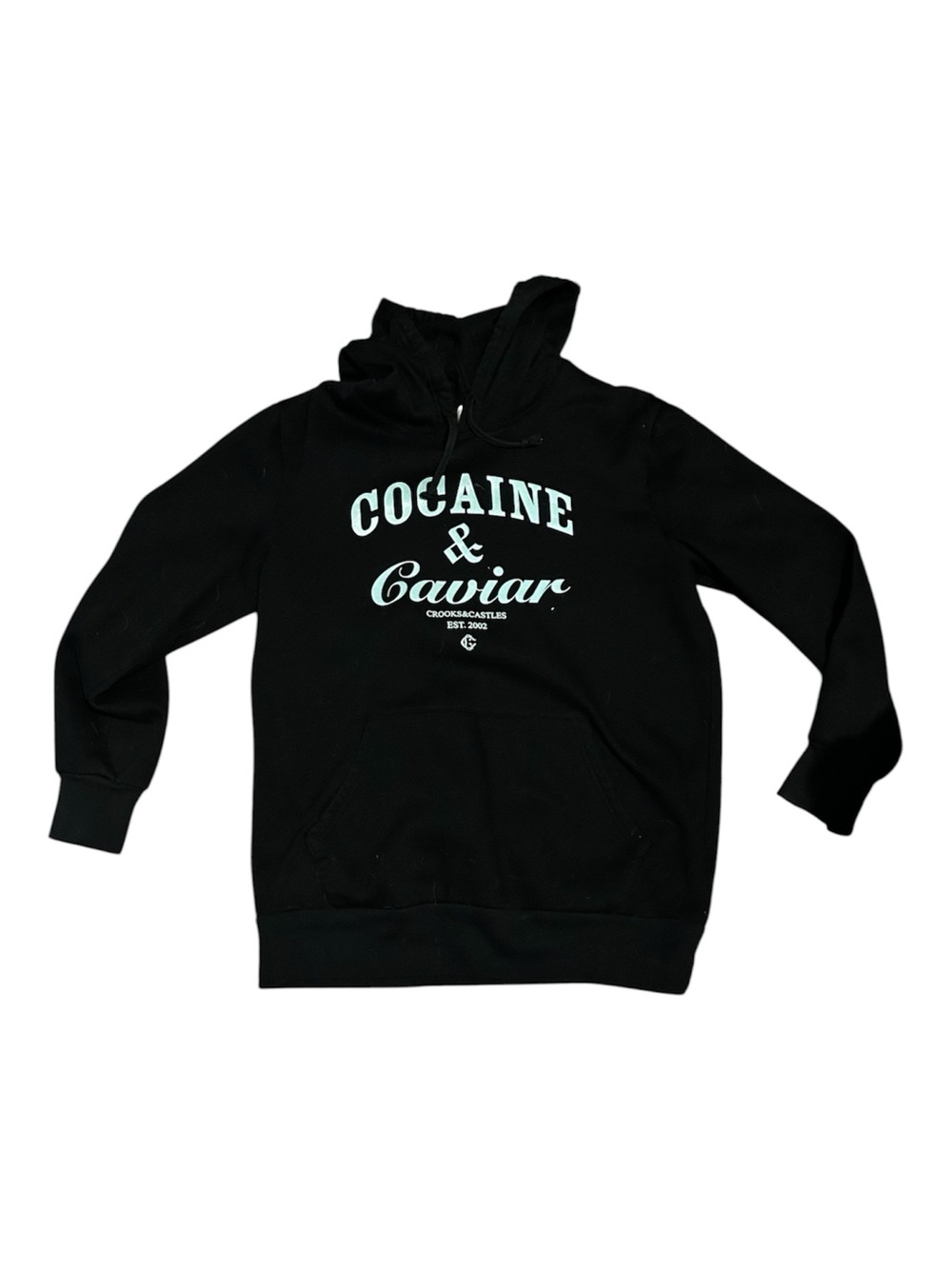 Crooks & Castles Cocaine & Caviar Black Logo Hoodie Sweatshirt Women’s Medium
